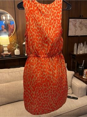 BeBop Orange Leopard-Print Sleeveless Mini Dress